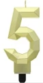 Świeczka Cyfra 5 Diament 7.6cm złoty Godan_90938