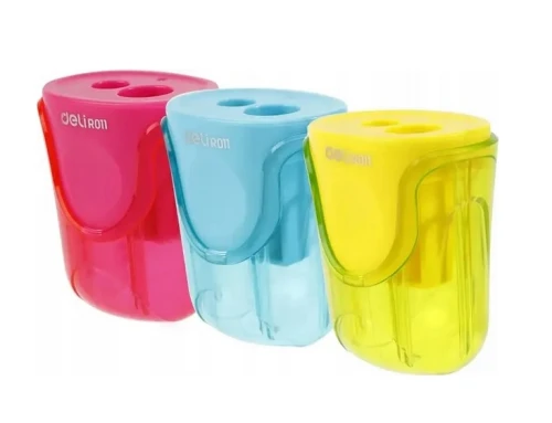 Temperówka z pojemnikiem 2 otwory mix kolorów Deli_91051