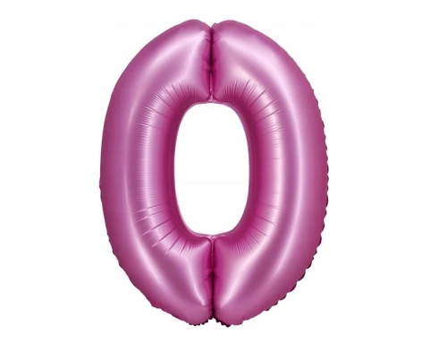 Balon foliowy Cyfra 0 satyna różowa 76cm CH-BSR0 Godan_91077