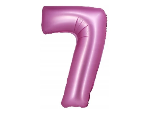 Balon foliowy Cyfra 7 satyna różowa 76cm CH-BSR7 Godan_91078