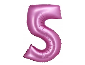 Balon foliowy Cyfra 5 satyna różowa 76cm CH-BSR5 Godan