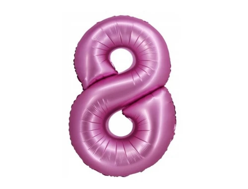 Balon foliowy Cyfra 8 satyna różowa 76cm CH-BSR8 Godan_91081
