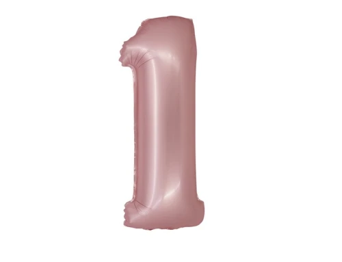 Balon foliowy Cyfra 1 matowa różowa 76cm CH-SJR1 Godan_91103