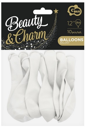 Balony pastelowe Białe 30 cm 10 szt Godan_91219