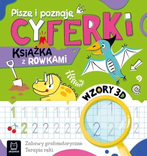 Książka z rowkami Piszę i poznaję cyferki wzory 3D. Aksjomat_91512
