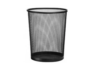 Kosz na śmieci biurowy metalowy siatka 19L Czarny D.Rect