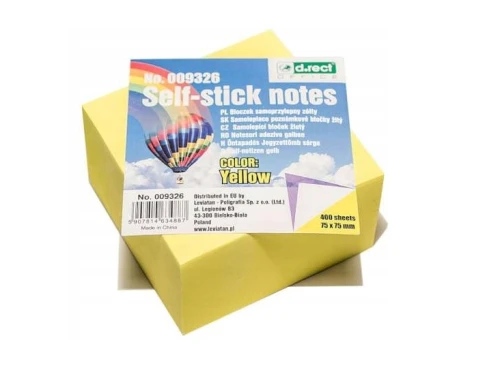 Notes samoprzylepny 76x76 żółty 400 kartek 009326 D.Rect_91566