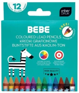 Kredki grafionowe 12kol+1 Bebe Kids Interdruk