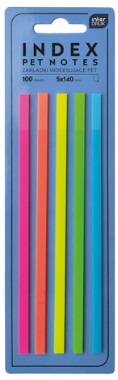Zakładki indeksujące paski Pet Neon 5x140mm Interdruk_92019