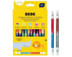 Mazaki dwustronne Bebe Kids 12/24 kolory Interdruk