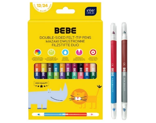 Mazaki dwustronne Bebe Kids 12/24 kolory Interdruk_92050
