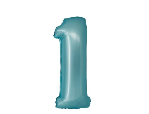 Balon foliowy Cyfra 1 Smart jasnoniebieski mat 76 cm Godan_92293