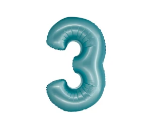 Balon foliowy Cyfra 3 Smart jasnoniebieski mat 76 cm Godan