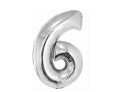 Balon foliowy Cyfra 6 Smart srebrny 76 cm Godan_92299