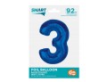 Balon foliowy Cyfra 3 Smart niebieski 92 cm Godan_92320