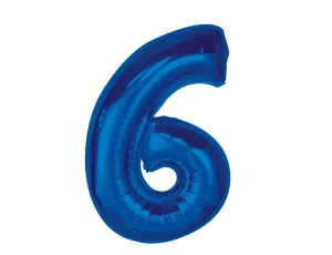 Balon foliowy Cyfra 6 Smart niebieski 92 cm Godan