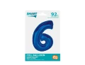 Balon foliowy Cyfra 6 Smart niebieski 92 cm Godan_92324