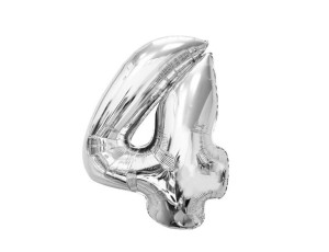 Balon foliowy Cyfra 4 Smart srebrny 92 cm Godan