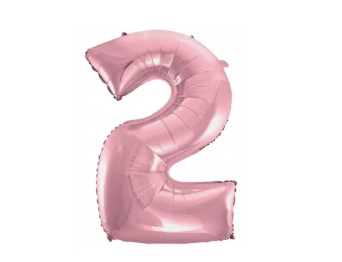 Balon foliowy Cyfra 2 Smart jasnoróżowy 92 cm Godan_92337