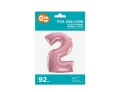 Balon foliowy Cyfra 2 Smart jasnoróżowy 92 cm Godan_92336