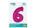 Balon foliowy Cyfra 6 Smart różowy 92 cm Godan_92354
