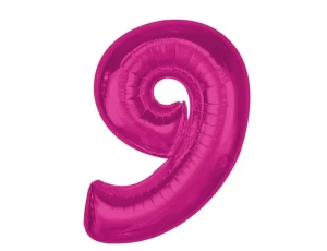 Balon foliowy Cyfra 9 Smart różowy 92 cm Godan