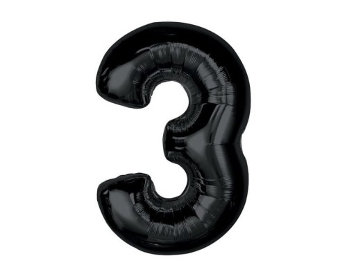 Balon foliowy Cyfra 3 Smart czarny 92 cm Godan_92363