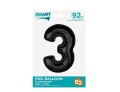 Balon foliowy Cyfra 3 Smart czarny 92 cm Godan_92362
