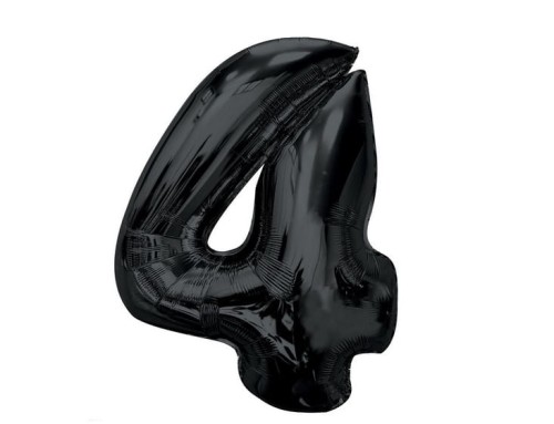 Balon foliowy Cyfra 4 Smart czarny 92 cm Godan_92366