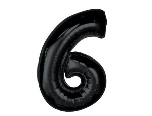 Balon foliowy Cyfra 6 Smart czarny 92 cm Godan