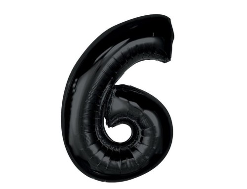 Balon foliowy Cyfra 6 Smart czarny 92 cm Godan_92368