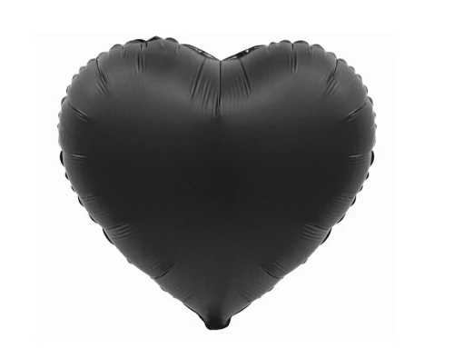 Balon foliowy Serce B&C czarny mat 18” 37 cm Godan_92407