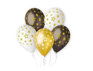 Balony Gwiazdki złote Gemar 6 szt. 13” 33 cm Godan