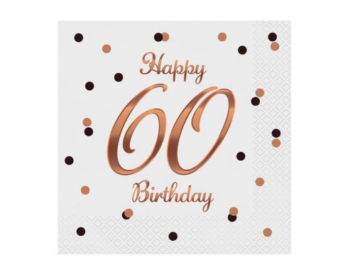 Serwetki Papierowe 60 Happy Brithday białe 20 szt. Godan_92575