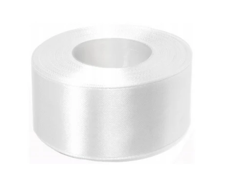 Wstążka satynowa 50mm x 32m biała 8002 Aksa_92620