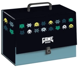 Teczka game over z szerokim grzbietem z rączką na zatrzask Interdruk