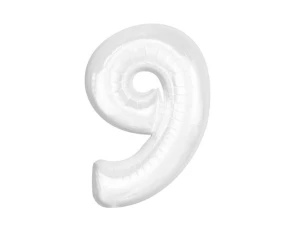 Balon foliowy cyfra 9 B&C biały 92 cm Godan