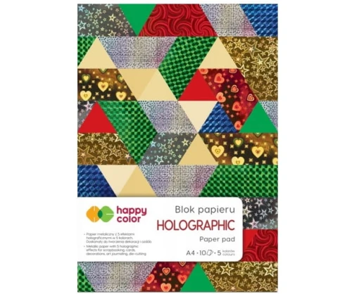 Blok kreatywny A5 Holograficzny 10 arkuszy Happy Color_86361