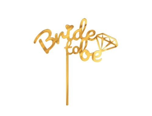 Topper na tort Bride to Be złoty 16 cm Godan_92521