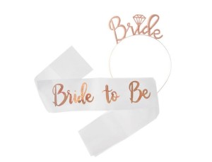 Szarfa z opaską Bride to Be Wieczór Panieński Godan