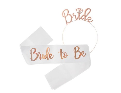 Szarfa z opaską Bride to Be Wieczór Panieński Godan_92590