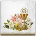 Serwetki "Komunia Hostia Gold" 33 cm 20 szt mix Maki_98673