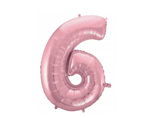 Balon foliowy Cyfra 6 Smart jasnoróżowy 92 cm Godan_92343