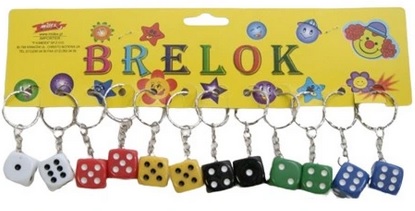 Brelok do kluczy kostka do gry 1szt mix Midex_93745