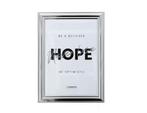 Ramka metalowa srebrna zdobiona 15×21cm Gedeon_93986