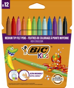 Pisaki Bic Kids Kid Couleur Zmywalne 12 kolorów