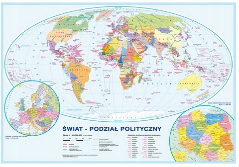 Podkładka na biurko Mapa Świata dwustronna Kreska_94565