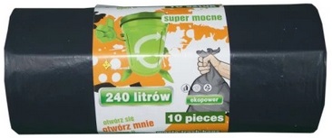 Worki na śmieci 240l 10szt czarne Czyścioszek_94588