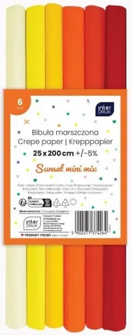 Bibuła marszczona Jungle mini mix sunset 200x25cm 6 szt Interdruk_94701
