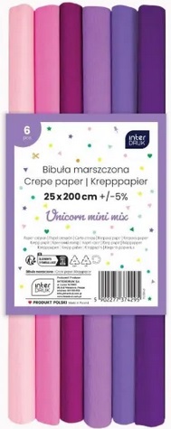 Bibuła marszczona Jungle mini mix unicorn 200x25cm 6 szt Interdruk_94709